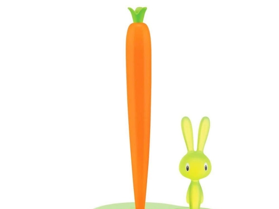 Βάση για Χαρτί Κουζίνας Bunny & Carrot ASG42 GR 20,2x16x34cm Green-Orange Alessi Πλαστικό