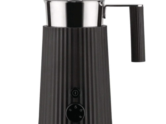 Συσκευή Για Αφρόγαλα Plissé MDL13 B 17x12x22,5cm 350ml Black Alessi Ανοξείδωτο,Πλαστικό