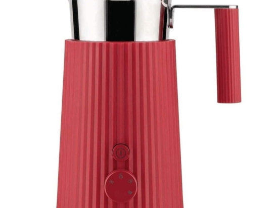 Συσκευή Για Αφρόγαλα Plissé MDL13 R 17x12x22,5cm 350ml Red Alessi Ανοξείδωτο,Πλαστικό