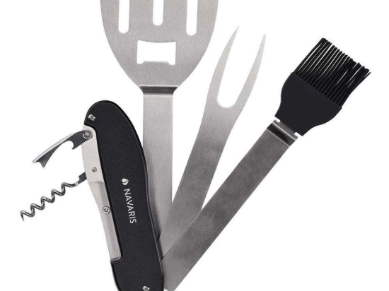 Πολυεργαλείο Bbq 5 Σε 1 46478.01 Silver-Black Navaris Ανοξείδωτο Ατσάλι