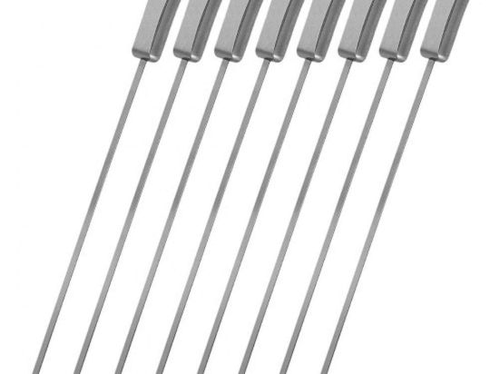Σουβλάκια Ψησίματος (Σετ 8Τμχ) 49077.01 41cm Inox Navaris Ανοξείδωτο Ατσάλι