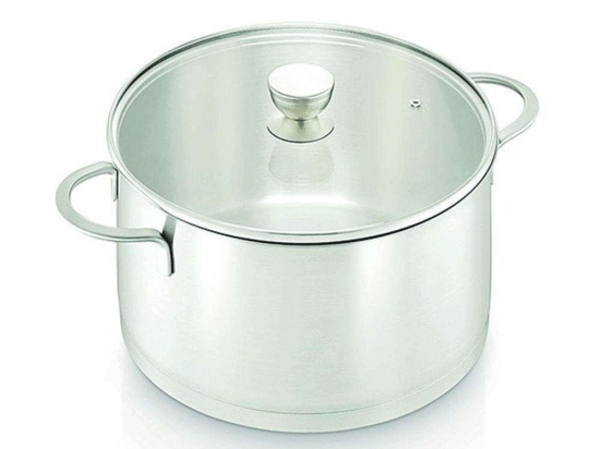 Κατσαρόλα Με Γυάλινο Καπάκι 30002453 Φ20cm Silver 20cm Ανοξείδωτο Ατσάλι