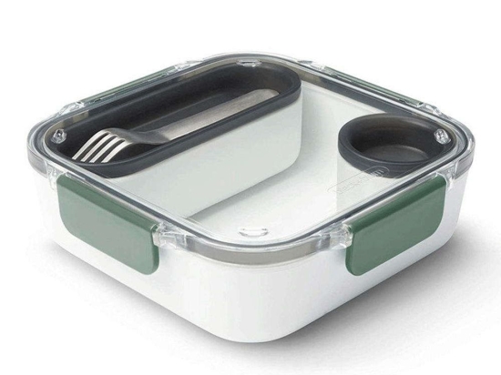 Φαγητοδοχείο Olive BAO-BA010 20x20x5,5cm Silver-Green Black&Blum Ατσάλι,Πλαστικό