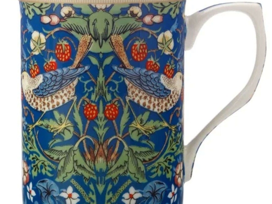 Κούπα Strawberry Thief Blue William Morris DX0861 300ml Multi Casa Domani Πορσελάνη