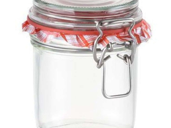Βάζο Αποθήκευσης Della Casa 895142 Φ7x11,5cm 350ml Clear-Red Tescoma Γυαλί