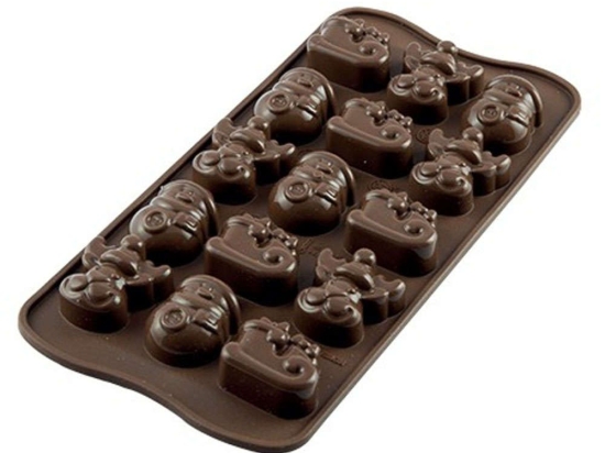 Φόρμα Σιλικόνης 15 Θέσεων Choco Winter 22.123.77.0065 33x27cm Brown Silikomart Σιλικόνη