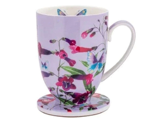 Κούπα Πορσελάνινη Με Σουβέρ Perennial Penstemons (Σετ 2Τμχ) HV0327 400ml Multi Maxwell Williams Πορσελάνη
