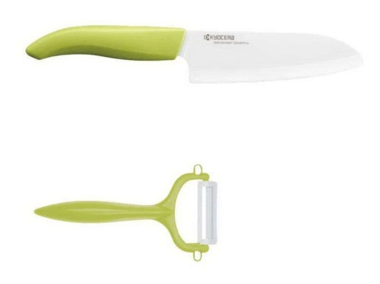 Μαχαίρι Chef & Απόφλοιωτής FK140WHCP10GRS 14cm Green Kyocera Κεραμικό,Πλαστικό