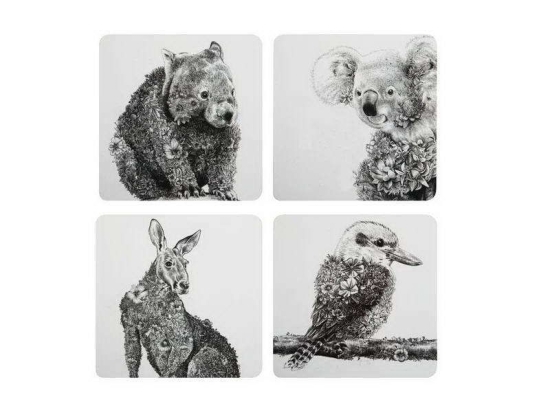 Σουβέρ Marini Ferlazzo (Σετ 4Τμχ) GI0131 10,5x10,5cm Black-White Maxwell & Williams Mdf