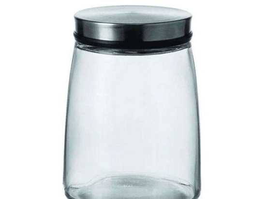Δοχείο Αποθήκευσης 217.089485 1Lt Clear-Inox Montana Ατσάλι,Γυαλί