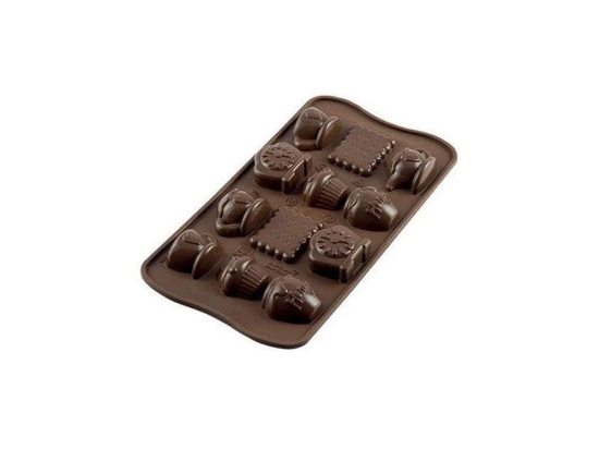 Φόρμα Σιλικόνης Tea Time 22.117.77.0065 5,1x2,3x1,45cm Brown Silikomart Σιλικόνη