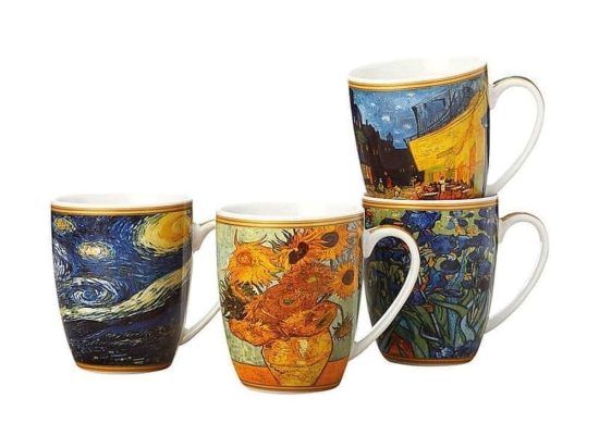 Κούπα Impressions Van Gogh (Σετ 4Τμχ) DB0022 375ml Multi Casa Domani Πορσελάνη