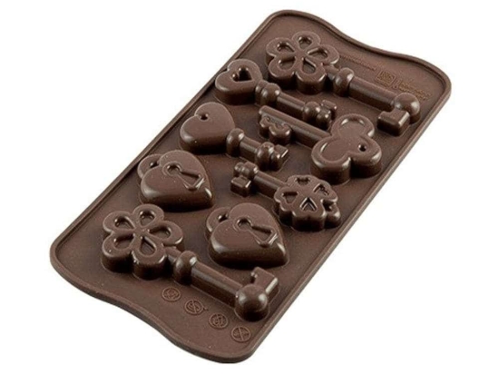 Φόρμα Σιλικόνης Για 8 Σοκολατάκια Choco Keys 22.133.77.0065 Brown Silikomart Σιλικόνη