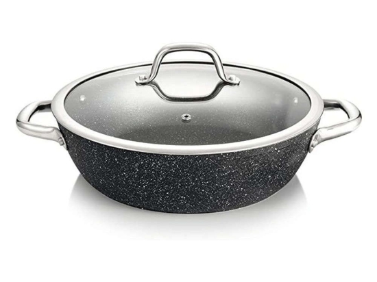Πλακερό Με Γυάλινο Καπάκι President Stone 780356 Φ28cm Anthracite Tescoma 28cm