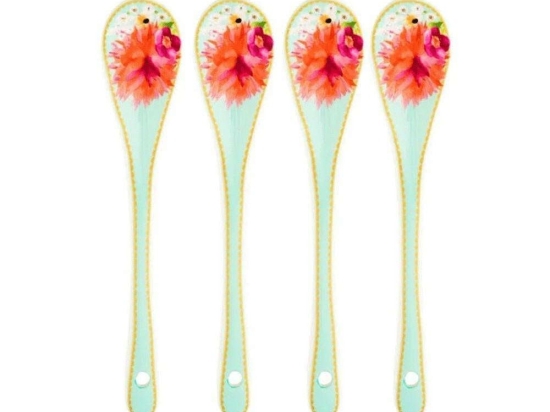 Κουταλάκια Γλυκού Teas & C's Dahlia Daze Sky (Σετ 4Τμχ) HV0350 13x2,5x1,5cm Multi Maxwell Williams Πορσελάνη
