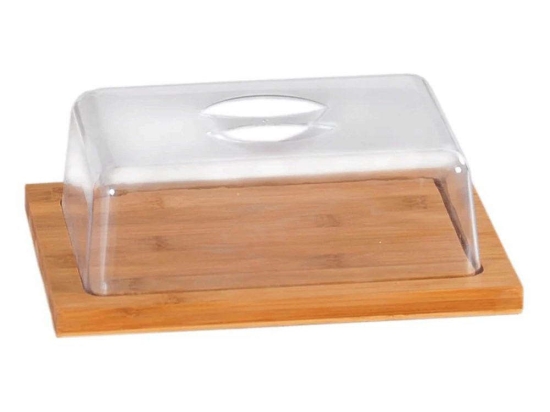 Τυριέρα Μπαμπού Με Καπάκι 58643 25x20x8cm Natural-Clear Kesper Bamboo