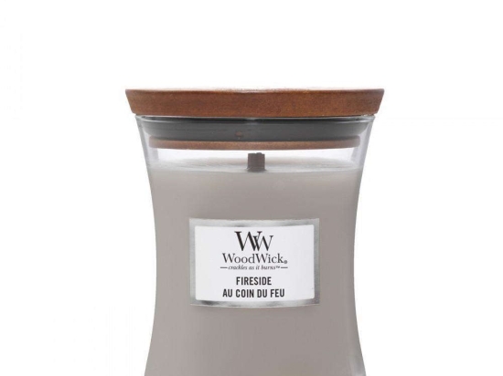 Κερί Αρωματικό Σε Βάζο Fireside 92106E 9,9x9,9x11,4cm Grey WoodWick Κερί