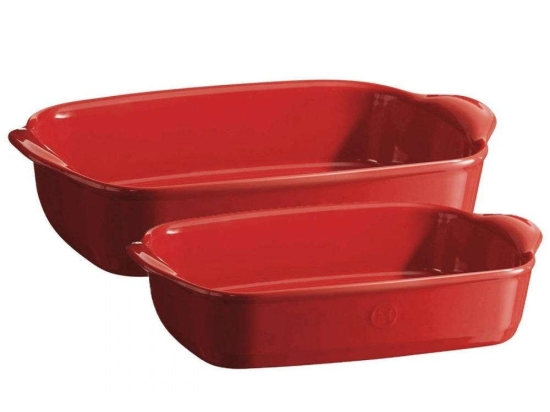 Σκεύη Παραλληλόγραμμα (Σετ 2Τμχ) EH349751 Red Emile Henry Κεραμικό