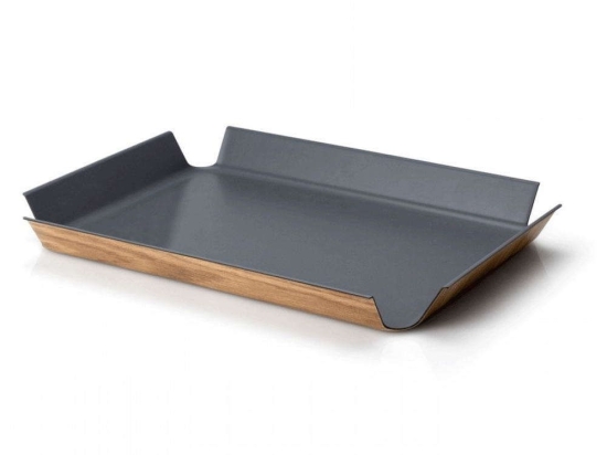Δίσκος Σερβιρίσματος Living 02902000 45x34x4cm Grey-Natural Continenta Ξύλο