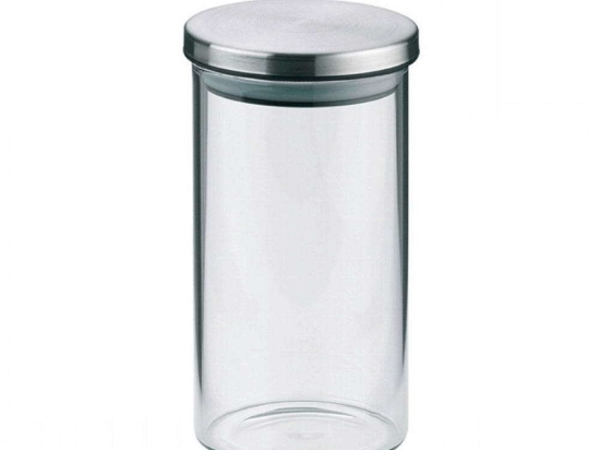 Δοχείο Αποθήκευσης Baker 10766 Φ7,5x14cm 350ml Clear-Inox Kela Ατσάλι,Γυαλί