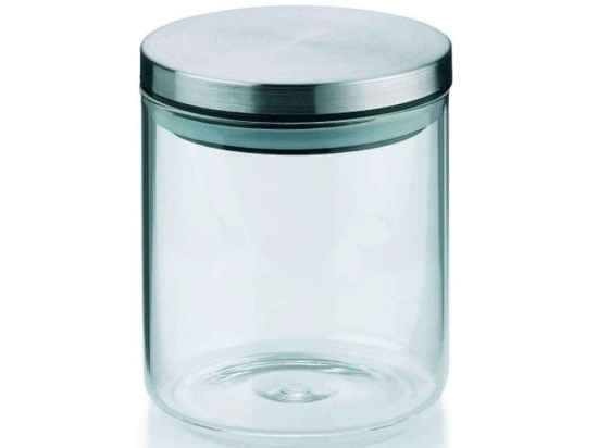 Δοχείο Αποθήκευσης Baker 10767 Φ9,5x11cm 600ml Clear-Inox Kela Ατσάλι,Γυαλί