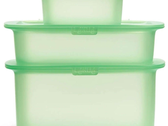 Δοχεία Φαγητού (Σετ 3Τμχ) 3420000SURM017 200/500/1000ml Green Lékué Σιλικόνη