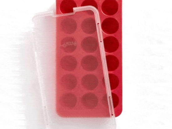 Παγοθήκη Με Καπάκι Για 18 Παγάκια 0620200R01C150 198ml Red Lékué Πολυπροπυλένιο