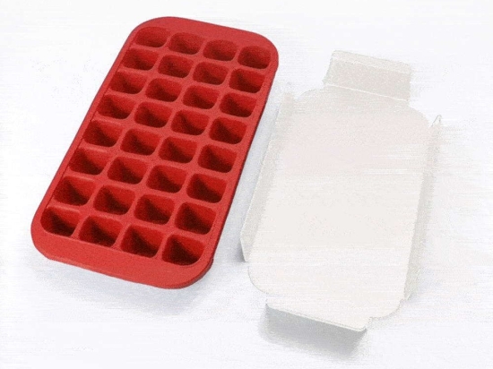 Παγοθήκη Με Καπάκι Για 32 Παγάκια 0620100R01C050 768ml Red Lékué Πολυπροπυλένιο