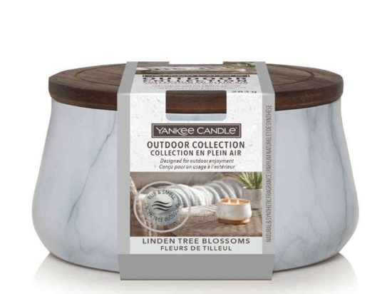 Αρωματικό Δοχείο Με 2 Φυτίλια Outdoor Linden Tree Blossoms 1685993E 13,7x8,1cm  White-Brown Yankee Candle