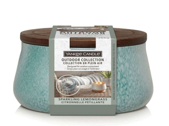 Αρωματικό Δοχείο Με 2 Φυτίλια Outdoor Sparkling Lemongrass 1685989E 13,7x8,1cm Blue-Brown Yankee Candle