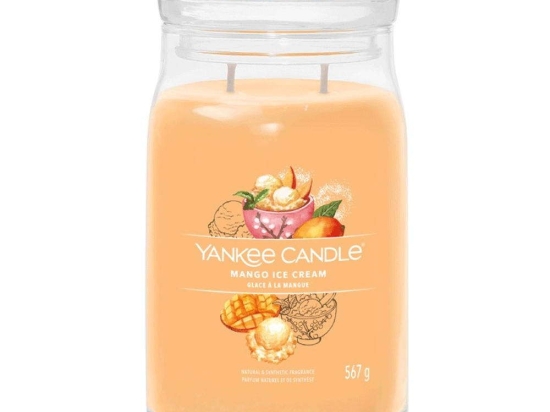Αρωματικό Κερί Signature Mango Ice Cream Large 1632326E 9,3x15,7cm Orange Yankee Candle