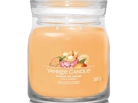 Αρωματικό Κερί Signature Mango Ice cream Medium 1632325E 9,3x11,4cm Orange Yankee Candle