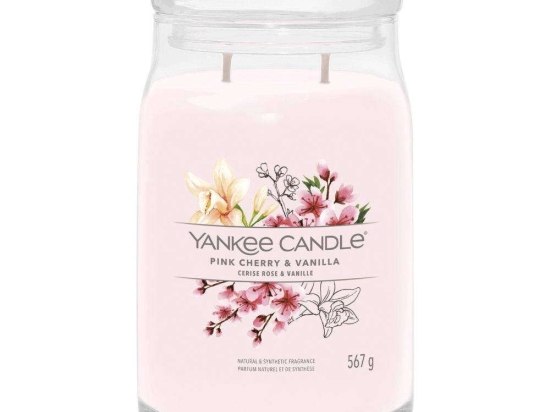 Αρωματικό Κερί Signature Pink Cherry & Vanilla Large 1629986E 9,3x15,7cm Powder Pink Yankee Candle