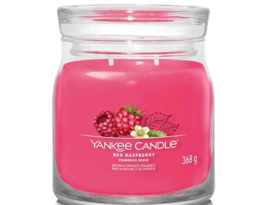 Αρωματικό Κερί Signature Red Raspberry Medium 1701386E 9,3x11,4cm Fuchsia Yankee Candle