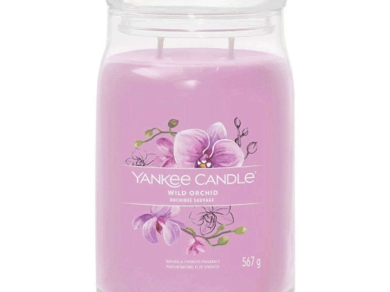 Αρωματικό Κερί Signature Wild Orchid Large 1629979E 9,3x15,7cm Pink Yankee Candle