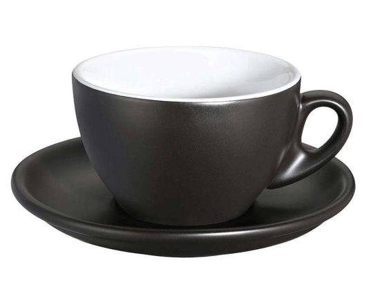 Φλυτζάνι Cappuccino Με Πιάτο Roma 215335 100ml Black Cilio Πορσελάνη