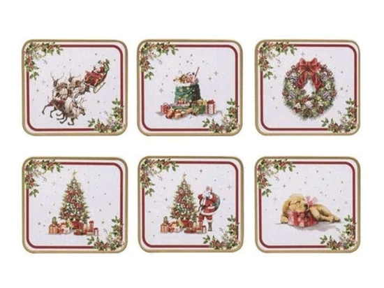 Σουβέρ Spirit of Christmas (Σετ 6Τμχ) 521144 11x9,5x0,5cm Multi Ashdene