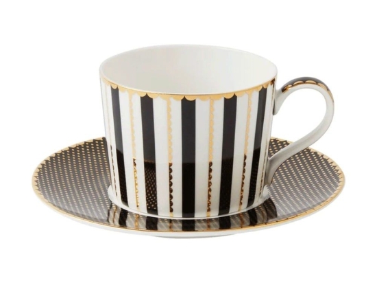 Φλυτζάνι Τσαγιού Με Πιατάκι Regency Teas & C'S HV0485 240ml Black-Multi Maxwell&Williams Πορσελάνη