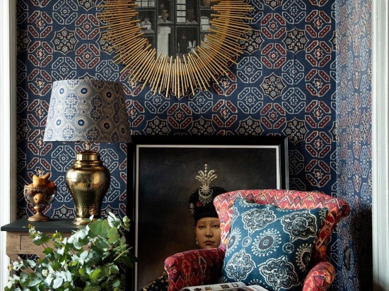 Ταπετσαρία Ajrak Blue WP20412 Blue-Red-White MindTheGap 52x300cm