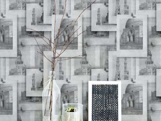 Ταπετσαρία Arabian Monuments Neutral WP20074 Black-White-Grey MindTheGap 52x300cm