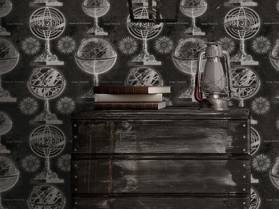 Ταπετσαρία Armillary Anthracite WP20030 Black-White-Grey MindTheGap 52x300cm