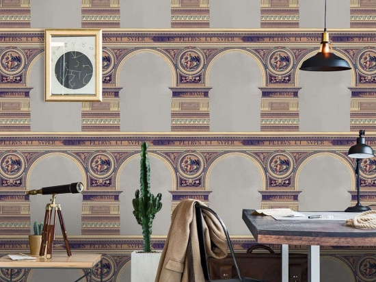 Ταπετσαρία Basilique Brass WP20222 Brass-Grey-Taupe MindTheGap 52x300cm