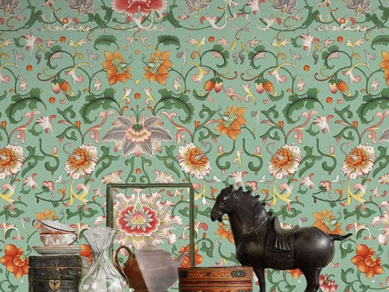 Ταπετσαρία Chinese Floral WP20053 Green-Orange- MindTheGap 52x300cm