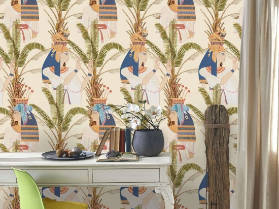Ταπετσαρία Egyptian Queens WP20265 Green-Blue-Red-Taupe MindTheGap 52x300cm