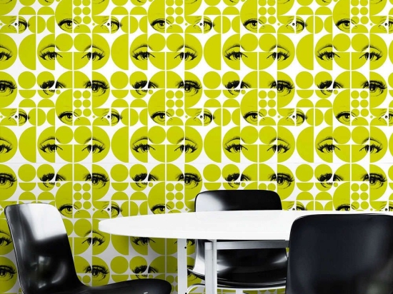 Ταπετσαρία Eyes And Circles Lime WP20085 Yellow MindTheGap 52x300cm