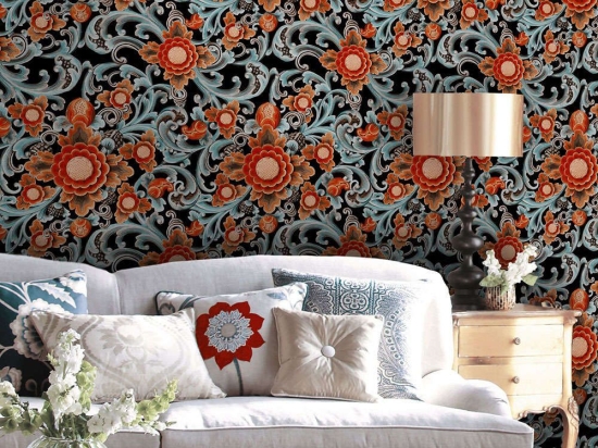 Ταπετσαρία Floral Painting Dark WP20252 Red-Blue-Black MindTheGap 52x300cm