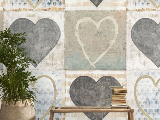 Ταπετσαρία Heart WP20271 Taupe-Grey-Blue MindTheGap 52x300cm