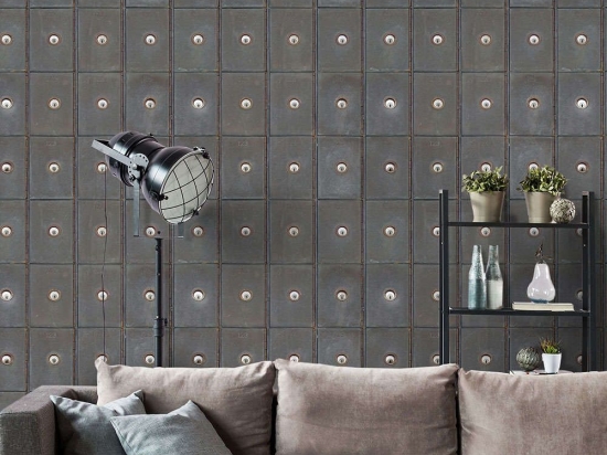 Ταπετσαρία Industrial Metal Cabinets WP20113 Grey MindTheGap 52x300cm
