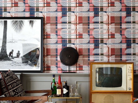 Ταπετσαρία Interference WP20535 Brown-Taupe-Blue-Red MindTheGap 52x300cm