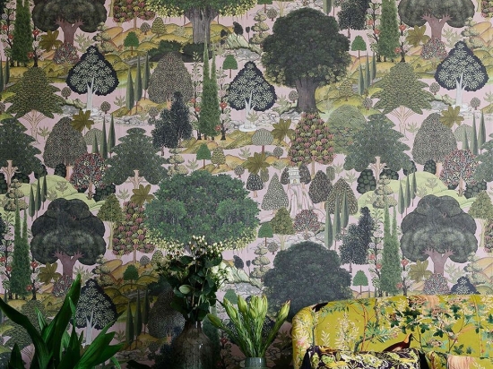 Ταπετσαρία Jardin Sauvage WP20443 Green-Brown-Grey-Pink MindTheGap 52x300cm